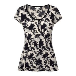 Y2K Dark Academia Floral Babydoll Top Women Size XL Whimsigoth Cottagecore Noir